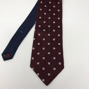 Tommy Hilfiger Mens Neck Tie Maroon Polka Dot NEW